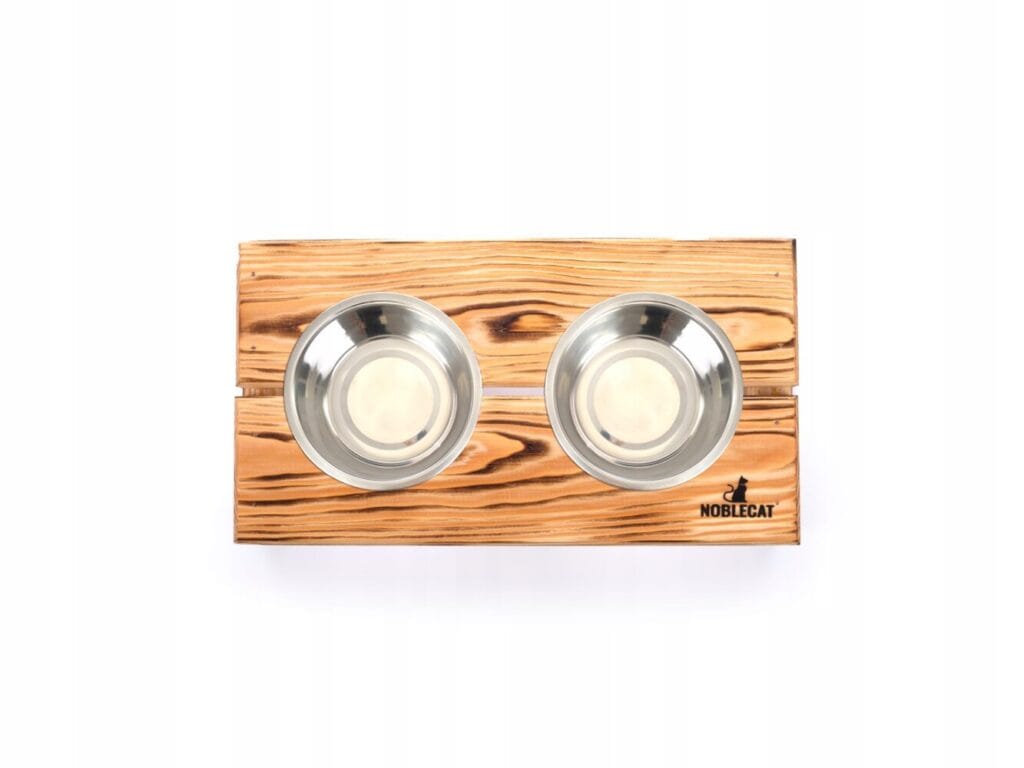 Drewniany stojak na miski dla psa NobleCat