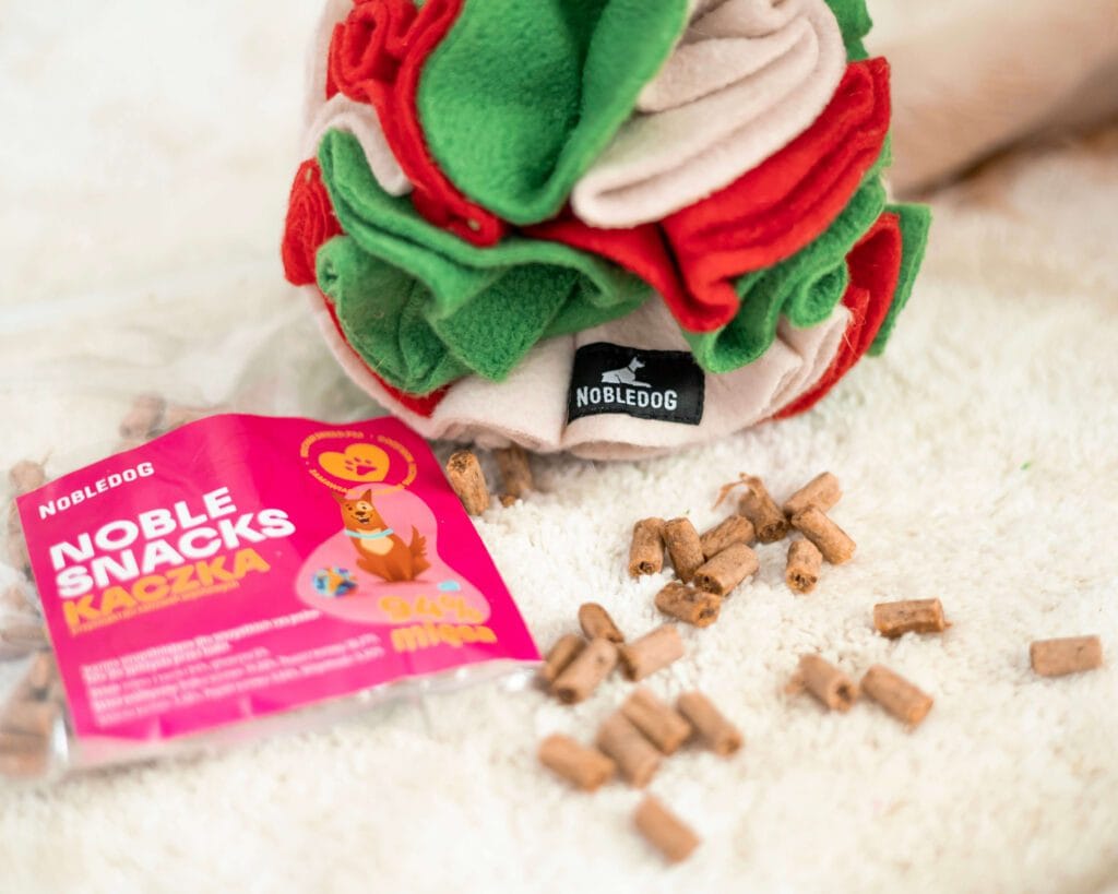 Kula węchowa dla psa ze smaczkami