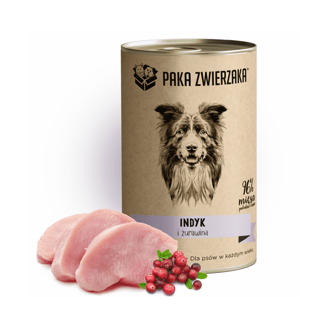 Karma mokra Indyk i żurawina 400g PAKA ZWIERZAKA