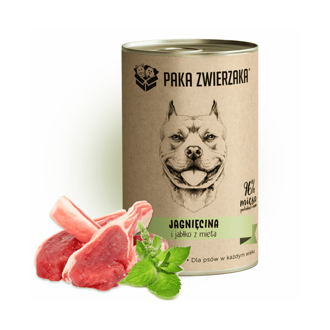 Karma mokra Jagnięcina i jabłko z miętą 400g PAKA ZWIERZAKA