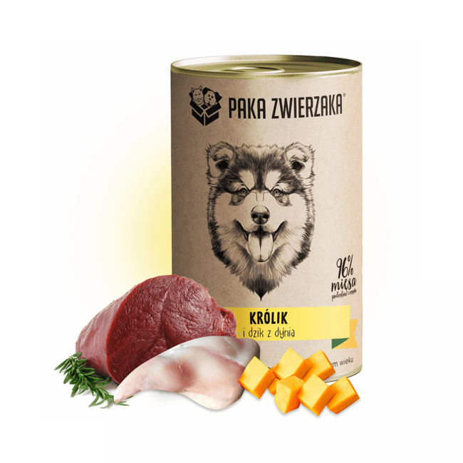 Karma mokra Królik i dzik z dynią 400g PAKA ZWIERZAKA