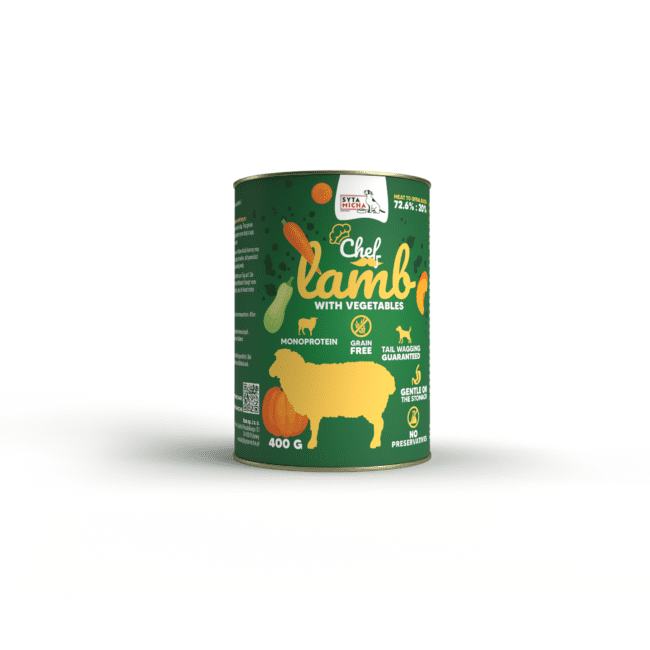 Karma Mokra CHEF Jagnięcina z warzywami 400g Syta Micha