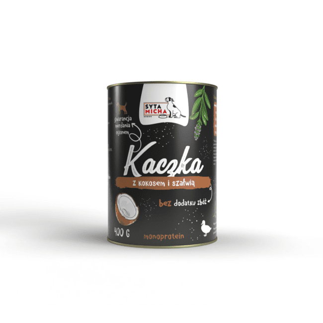 Karma mokra Kaczka z jeżynami i kokosem 400g Syta Micha