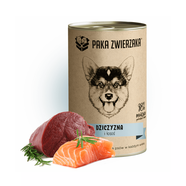Karma mokra Dziczyzna i łosoś 400g PAKA ZWIERZAKA
