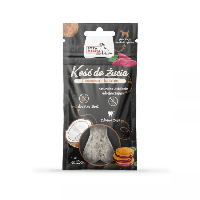 Kość do żucia kokos z batatem 12 cm Syta Micha