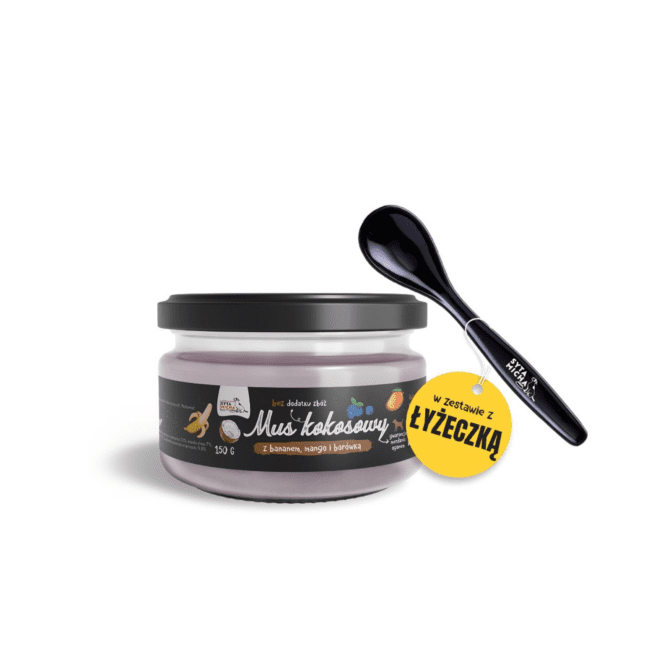 Mus kokosowy z bananem, mango i borówką 150g Syta Micha