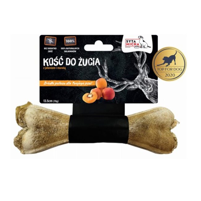 Kość do żucia dla psa z jeleniem i morelą 13,5 cm Syta Micha