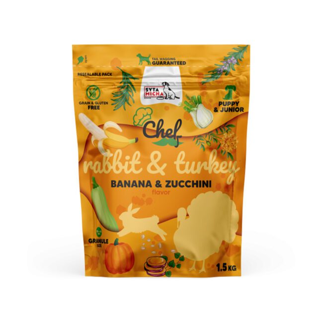 Karma sucha CHEF Królik z indykiem - JUNIOR 1,5kg Syta Micha