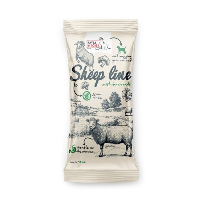 Sheep Line Kość do żucia Owca z brokułem 12cm Syta Micha