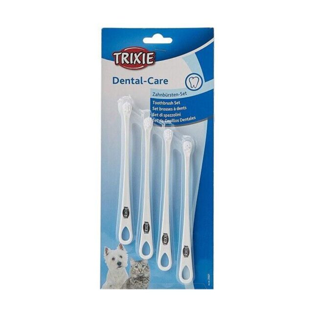 Szczoteczka szczotka do mycia zębów psa lub kota 4szt. 15 cm Trixie