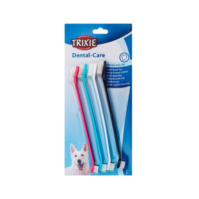 Zestaw szczoteczek dwustronnych do zębów dla psa 4szt. Trixie