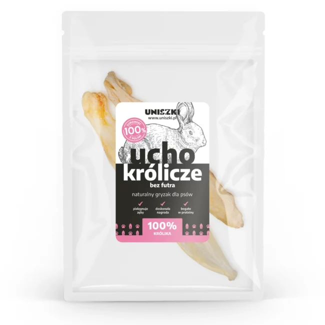 Ucho królicze bez futra 2 szt. Uniszki