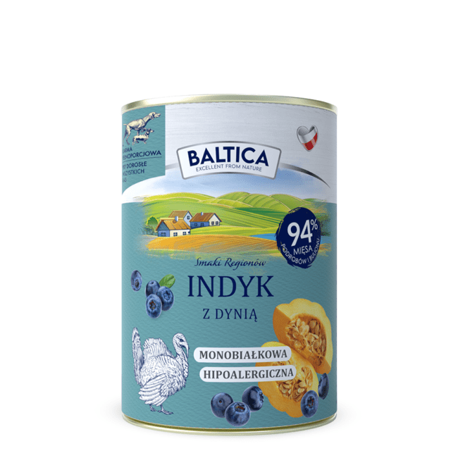 Karma mokra Indyk z dynią Baltica 400g