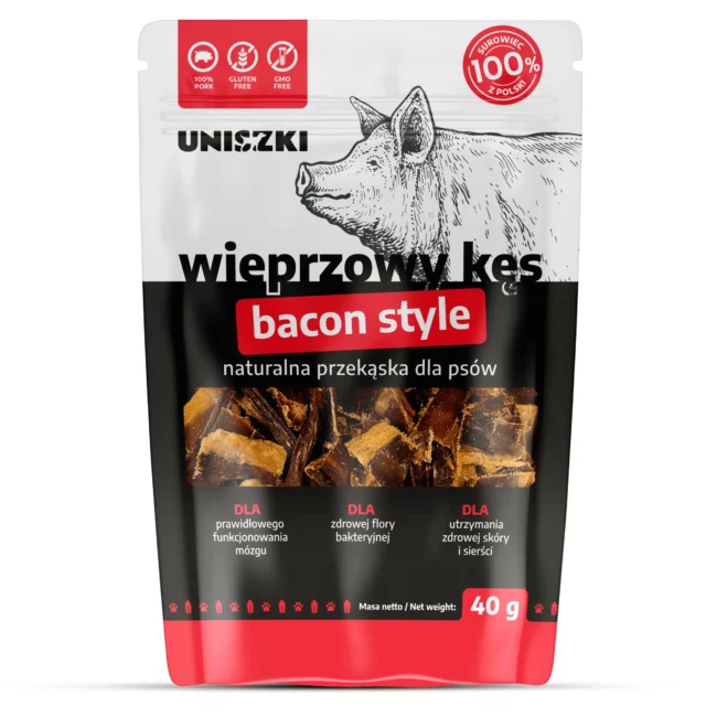 Wieprzowy kęs -Bacon style przysmak dla psa Uniszki