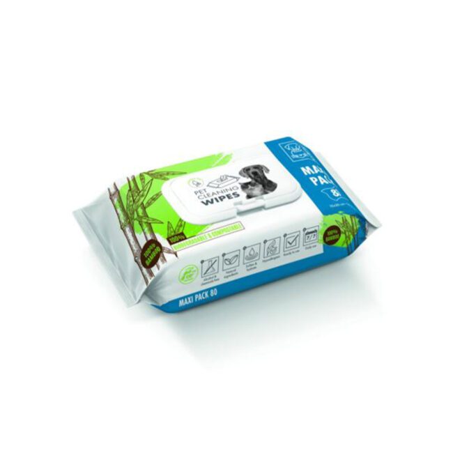 Chusteczki mokre dla psa bambusowe, Biodegradowalne - M-PETS