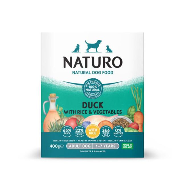 Mokra karma kaczka z ryżem i warzywami 400g - NATURO