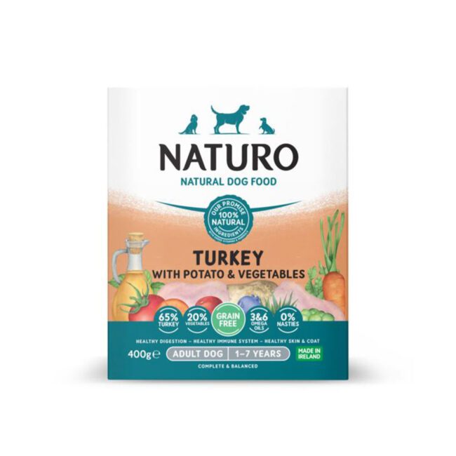 Mokra karma Indyk z ziemniakami i warzywami 400g - NATURO