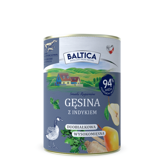 Karma mokra Gęsina z indykiem Baltica 400g