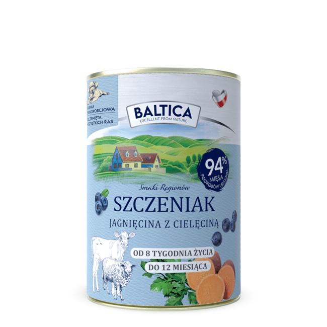 Karma mokra dla szczeniąt Jagnięcina z cielęciną Baltica 400g