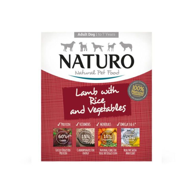 Mokra karma jagnięcina z ryżem i warzywami 400g - NATURO