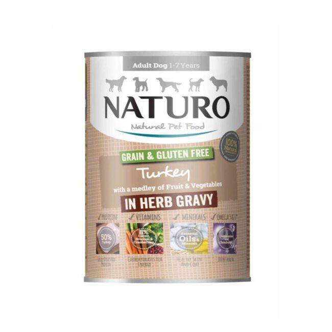 Mokra karma puszka indyk w sosie 390g - NATURO