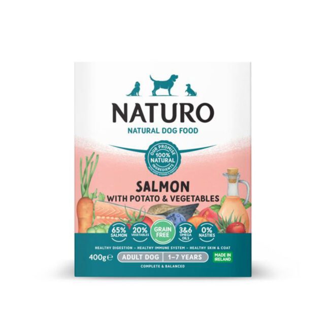 Mokra karma Łosoś z ziemniakami i warzywami 400g - NATURO