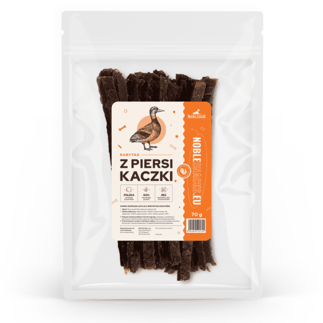 Paski z piersi kaczki dla psa PREMIUM 70 g | NobleSNACKS