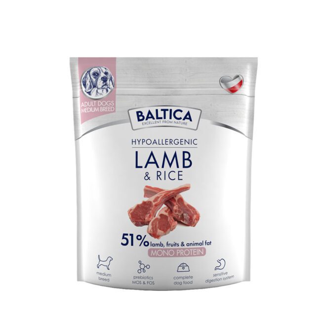Karma sucha z jagnięciną dla psów ras średnich 1kg Baltica