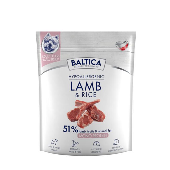 Karma sucha z jagnięciną dla psów małych ras 1kg Baltica
