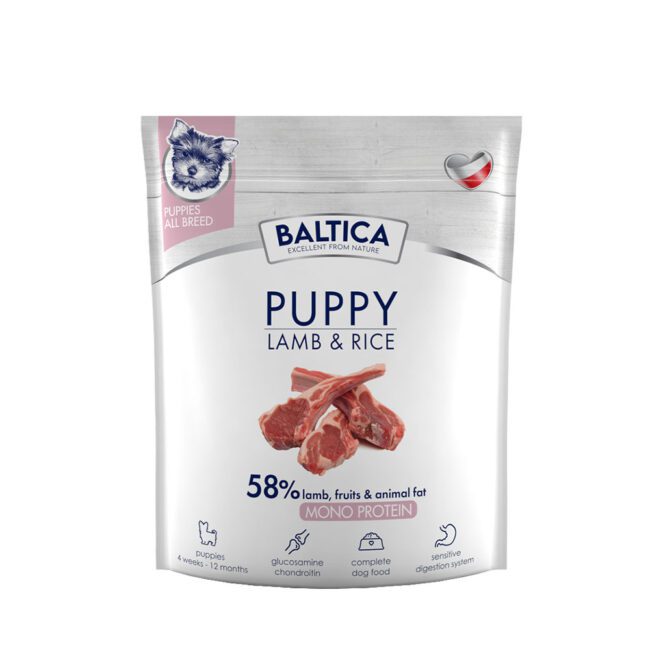 Karma sucha dla szczeniąt z jagnięciną i ryżem 1kg Baltica