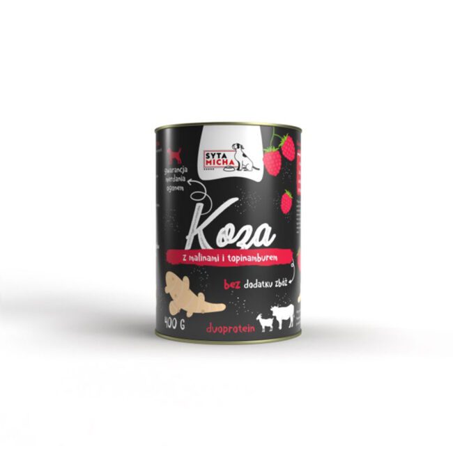 Karma mokra Koza z malinami i topinamburem 400g Syta Micha