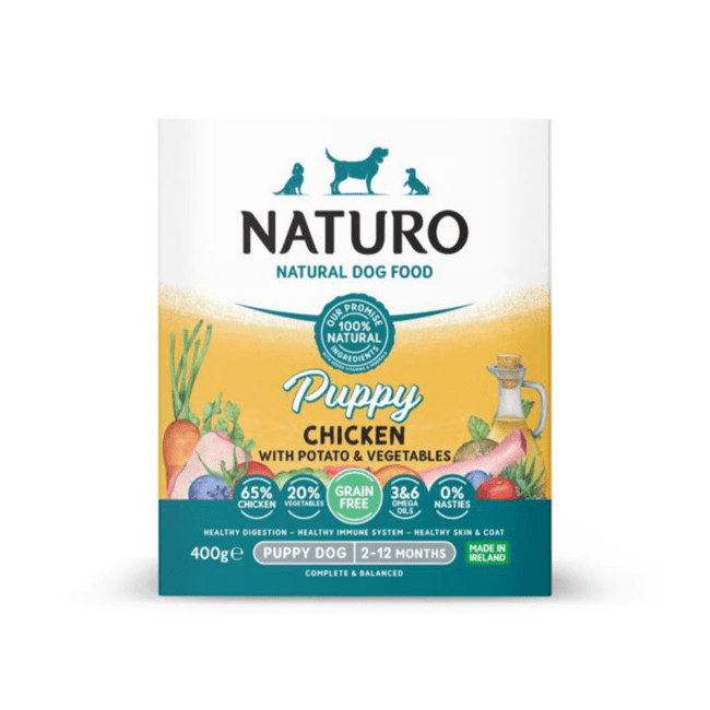Mokra karma dla szczeniąt kurczak z ziemniakami i warzywami 400g - NATURO