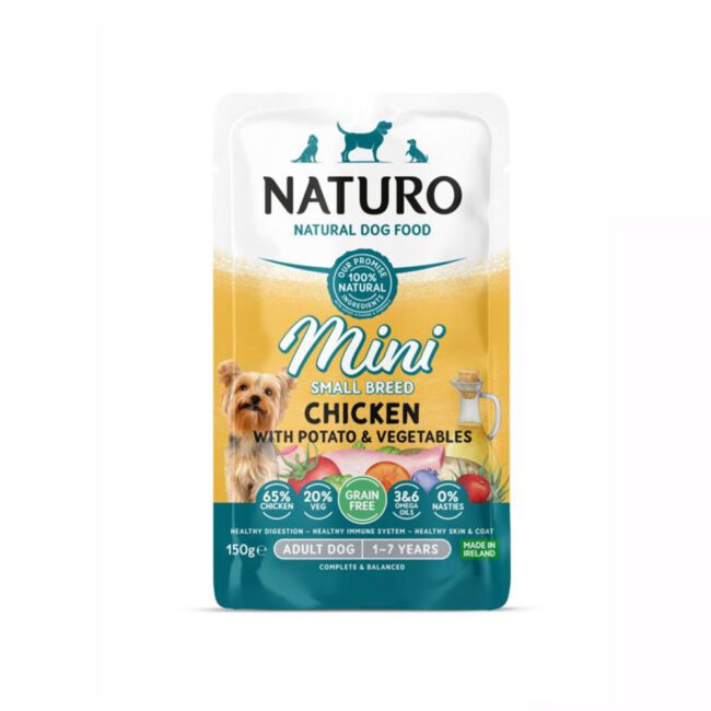 Mokra karma w saszetce Kurczak dla małych ras 150g - NATURO