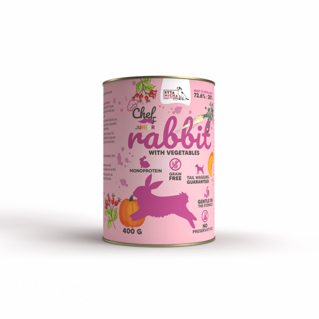 Karma Mokra CHEF Królik z warzywami JUNIOR 400g Syta Micha