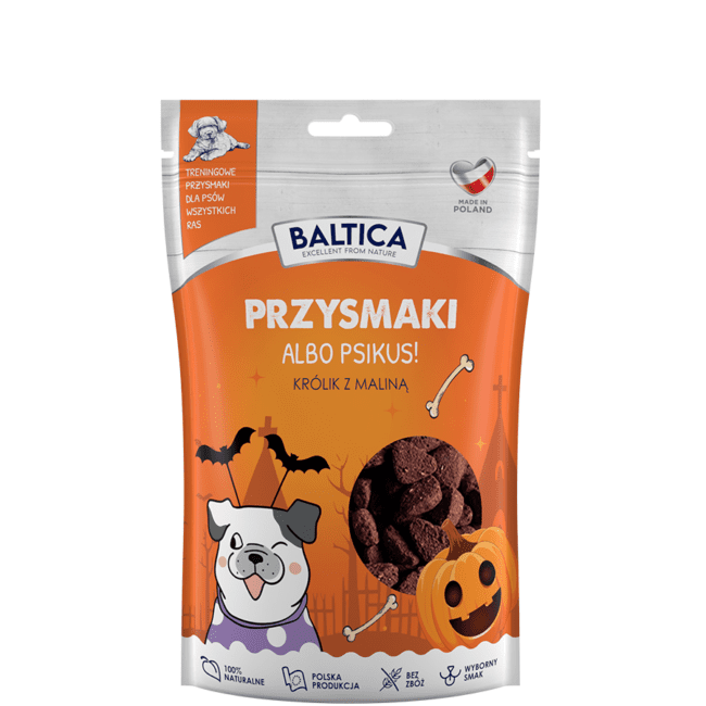 Przysmaki Halloween Królik z maliną 100g Baltica