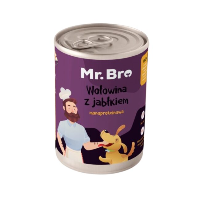 Mokra karma wołowina z Jabłkiem 400g Mr. Bro