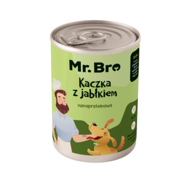 Mokra karma kaczka z Jabłkiem 400g Mr. Bro