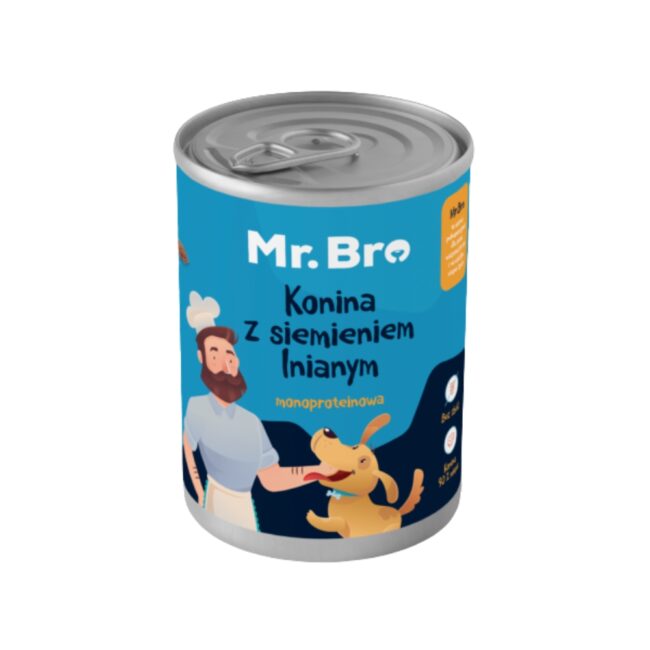 Mokra karma Konina z Siemieniem lnianym 400g Mr. Bro