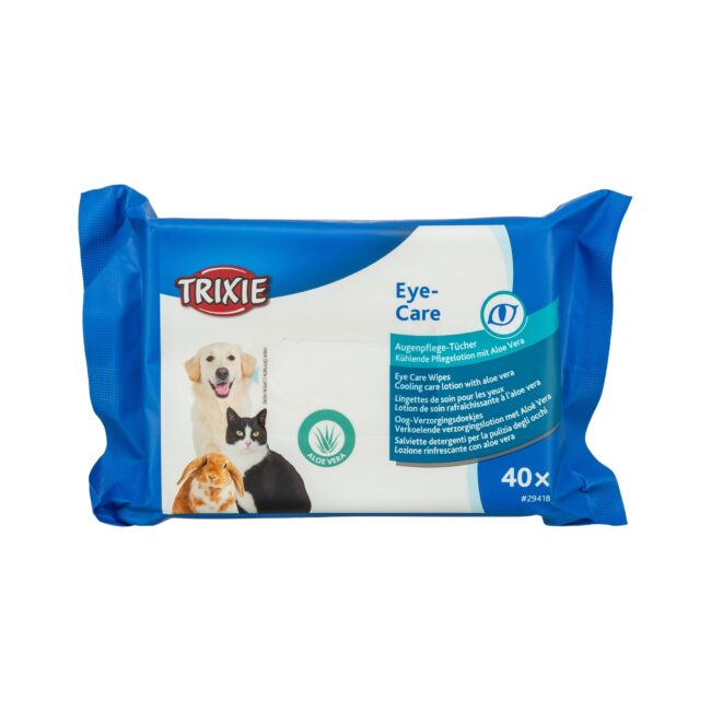 Chusteczki nawilżane do oczu z aloesem uniwersalne dla psa 40szt Trixie