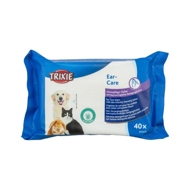 Chusteczki nawilżane do uszu z aloesem, uniwersalne 40szt Trixie
