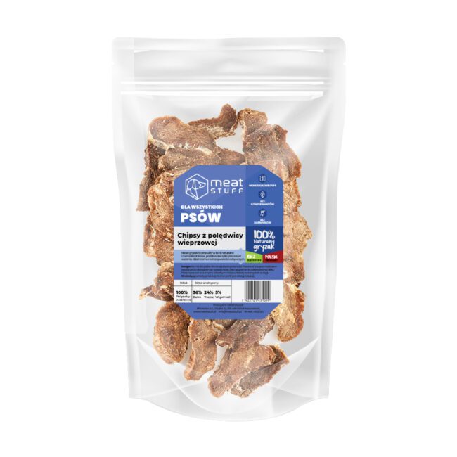 Chipsy z polędwicy wieprzowej HUMAN GRADE (doypack 100 g) - MeatStuff