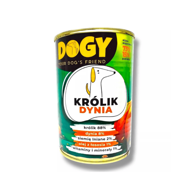 Karma mokra dla psa Królik z Dynią 400g - DOGY