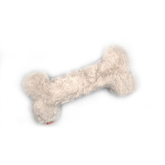 Zabawka z piszczałką miękka beżowa kostka - WOOLIE WHILLIE