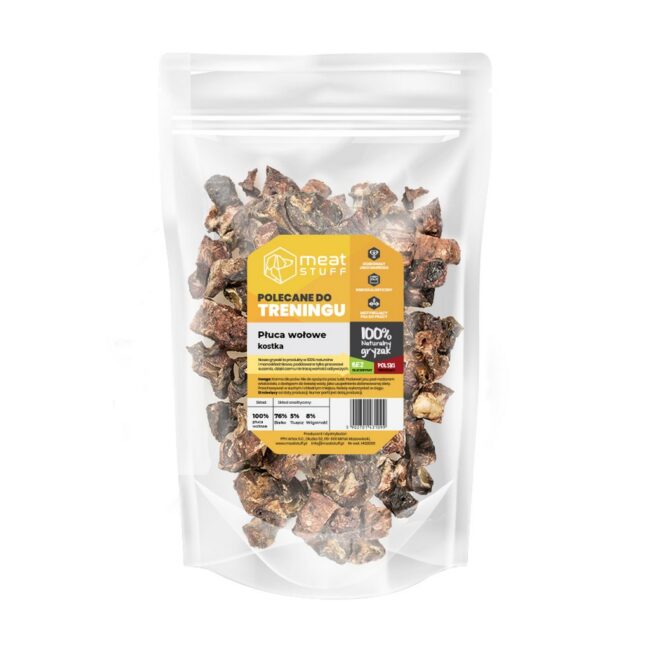 Płuca wołowe kostka, treningówki (doypack 100 g) - MeatStuff