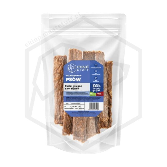 Paski mięsne dla alergika z jelenia 100 g - MeatStuff