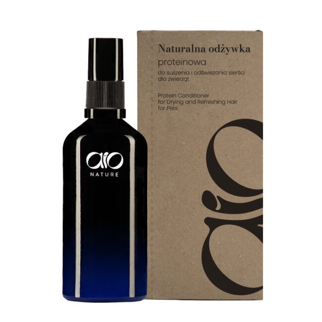 Naturalna odżywka proteinowa do suszenia i odświeżania sierści dla zwierząt 100ml AIO NATURE